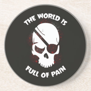 Schedel Halloween Donker Zwart Scary Zandsteen Onderzetter