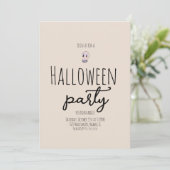 Schedel Halloween-feest Retro Doodle Kaart (Staand voorkant)