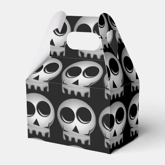 Schedel, Halloween geschenkmand Bedankdoosjes (Achterkant)