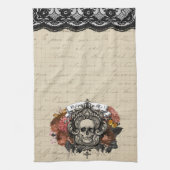 schedel Halloween keukenhanddoek (Verticaal)