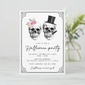 schedel Halloween kostuum feestuitnodiging Kaart (Staand voorkant)