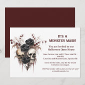 Schedel Halloween Open Huis Uitnodiging (Voorkant / Achterkant)