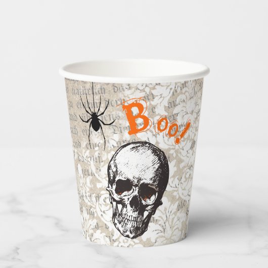  schedel Halloween Papieren Bekers (Achterkant)