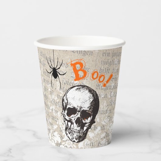  schedel Halloween Papieren Bekers (Voorkant)