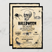 Schedel Halloween Party Skelet Creepy Scorpion Kaart (Voorkant / Achterkant)