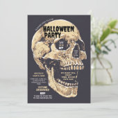 Schedel Halloween Party Skelet Horror House Kaart (Staand voorkant)