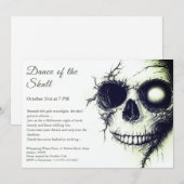 Schedel Halloween-uitnodiging – Donker & Griezelfe Kaart (Voorkant / Achterkant)