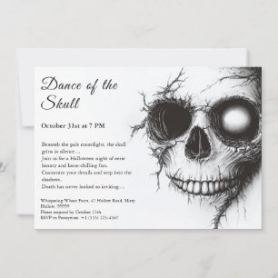 Schedel Halloween-uitnodiging – Donker & Griezelfe Kaart