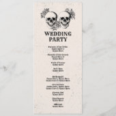 Schedel Halloween Welkom Menu Huwelijksceremonie (Achterkant)