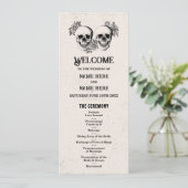Schedel Halloween Welkom Menu Huwelijksceremonie (Staand voorkant)