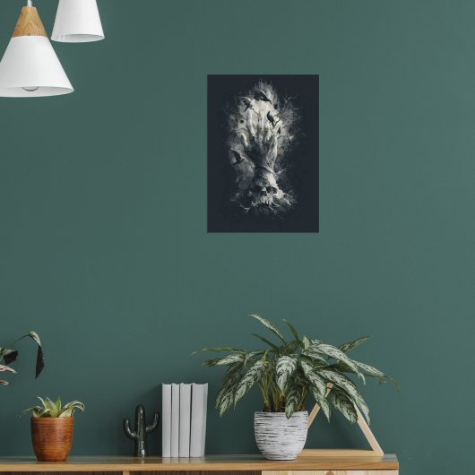 Schedel Hand Ravens Gotische Donkere Kunst Poster (Woonkamer 1)