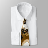 Schedel Hand Tekening Art Custom Stropdas (Gebonden)