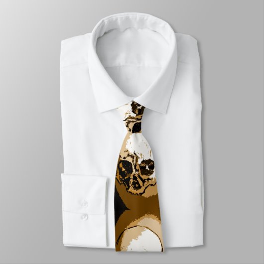 Schedel Hand Tekening Art Custom Stropdas (Gebonden)