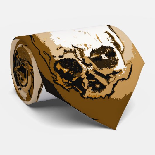 Schedel Hand Tekening Art Custom Stropdas (Opgerold)