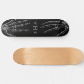 Schedel Handen Monogram Trendy Zwart Wit Persoonlijk Skateboard (Horizontaal)
