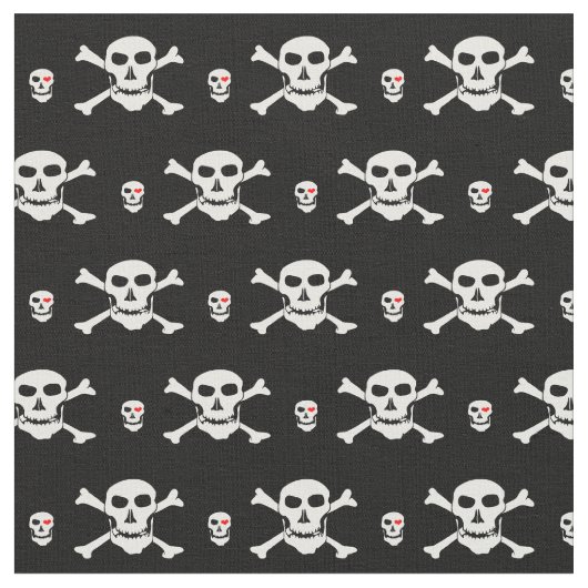 Schedel & Hart mode stof - Piraten /Halloween (Close Up)