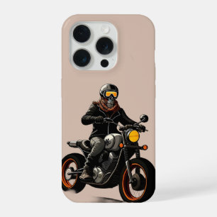 🏍️ Schedel Helm Motorrijder Reizen iPhone 15 Pro Case