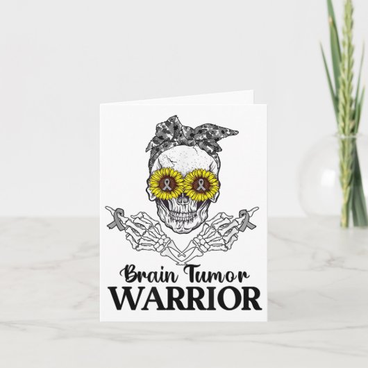 Schedel Hersentumor Warrior Grey S Kanker Bewustzi Kaart (Voorkant)