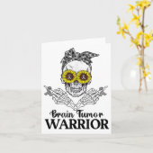 Schedel Hersentumor Warrior Grey S Kanker Bewustzi Kaart (Gele Bloem)
