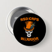 Schedel/Hoed...RSD/CRPS Knop Ronde Button 7,6 Cm (Voorkant /achterkant)