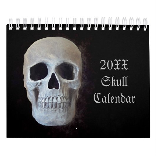 Schedel Hoofd Gothic Cool Fun Trendy Art 2024 Kalender (Hoes)