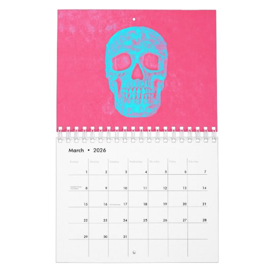 Schedel Hoofd Gothic Girly Fun Trendy Art 2024 Kalender (Mar 2026)