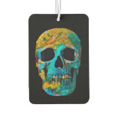 Schedel Hoofd Kleurrijke Zwart Blauwgroen Geel Pop Luchtverfrisser (Achterkant)
