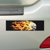 schedel hoofd met vlammvectorkunst bumpersticker (Op auto)