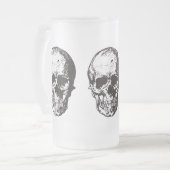 schedel hoofd Mok, schedel hoofd bierglas, biergla Matglas Bierpul (Voorkant links)