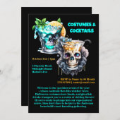 Schedel horror happy hour cocktails Halloween goth Kaart (Voorkant / Achterkant)