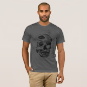 Schedel Houtblokprint T-shirt (Voorkant volledig)