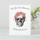Schedel-Huwelijksuitnodiging Tot de Dood Ons Schei Kaart (Staand voorkant)