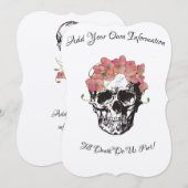 Schedel Huwelijksuitnodiging Tot de Dood Ons Schei Kaart (Voorkant / Achterkant)