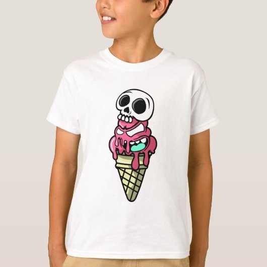 Schedel Ijsje Cartoon T-shirt (Voorkant)