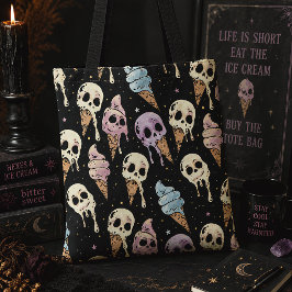 Schedel Ijsje Zomer Goth Griezelig Tote Bag