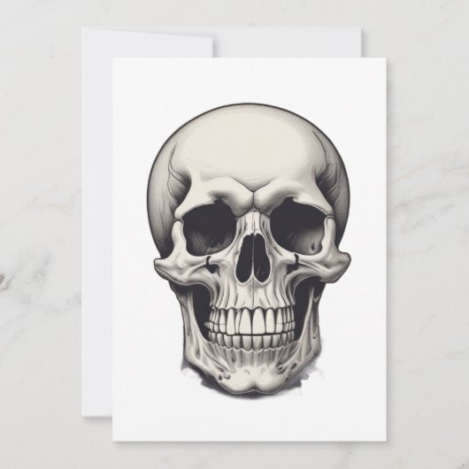 Schedel Illustratie Feestdagenkaart (Voorkant)