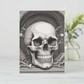 Schedel Illustratie Feestdagenkaart (Staand voorkant)