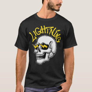 Schedel Illustratie met Bliksem Streetwear T-shirt