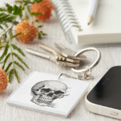 Schedel Illustratie Sleutelhanger (Voorkant Rechts)