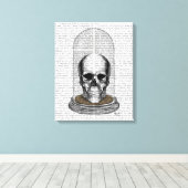 schedel in Bell Jar Canvas Afdruk (Insitu (Houten vloer))