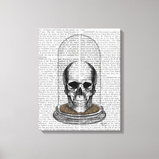 schedel in Bell Jar Canvas Afdruk (Voorkant)