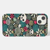 Schedel in bloemen iPhone hoesje (Achterkant horizontaal)