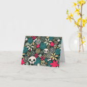 Schedel in bloemen kaart (Gele Bloem)