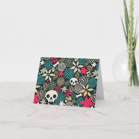 Schedel in bloemen kaart (Voorkant)