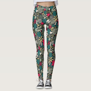 Schedel in bloemen leggings