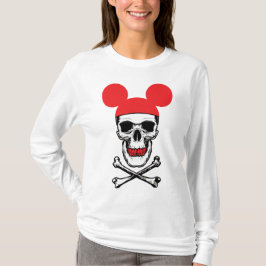 Schedel in cartoon muis-oor hoed met X-bot T-shirt
