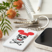 Schedel in Cartoon Muis-Oor Pet met X-Bone Sleutelhanger (Voorkant Rechts)