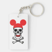 Schedel in Cartoon Muis-Oor Pet met X-Bone Sleutelhanger (achterkant)