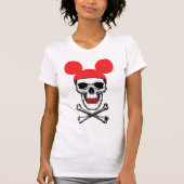 Schedel in Cartoon Muis-Oor Pet met X-Bone T-shirt (Voorkant)