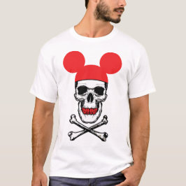 Schedel in cartoon muis-oorkapje met X-bot T-shirt